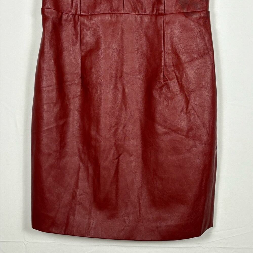 Lulus Perfect Pick Brick Red Vegan Leather Bodycon Mini Dress- M - Picture 7 of 12